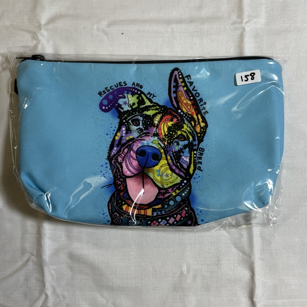 The Pouch Rescues Are My Favorite Breed NWT Dog Art Makeup Bag Cosmetic Pouch